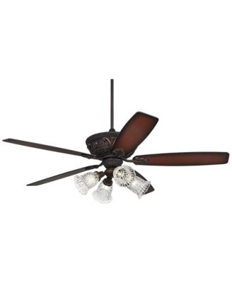60" Montego Industrial Rustic Indoor Ceiling Fan LED Light Oil Rubbed Teak Clear Glass for Living Kitchen Home