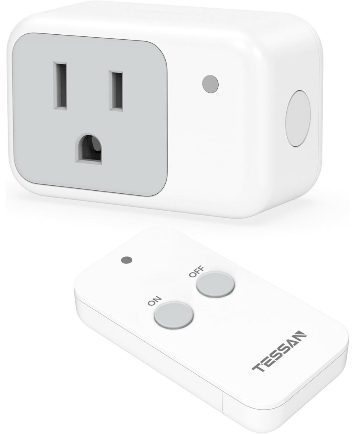 Tessan Remote Control Outlet with Wireless On/Off Switch - White