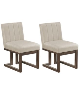 Modern Farmhouse Fabric Dining Chairs Set of 2 with 5.5 Inch Thickened Padded Seat