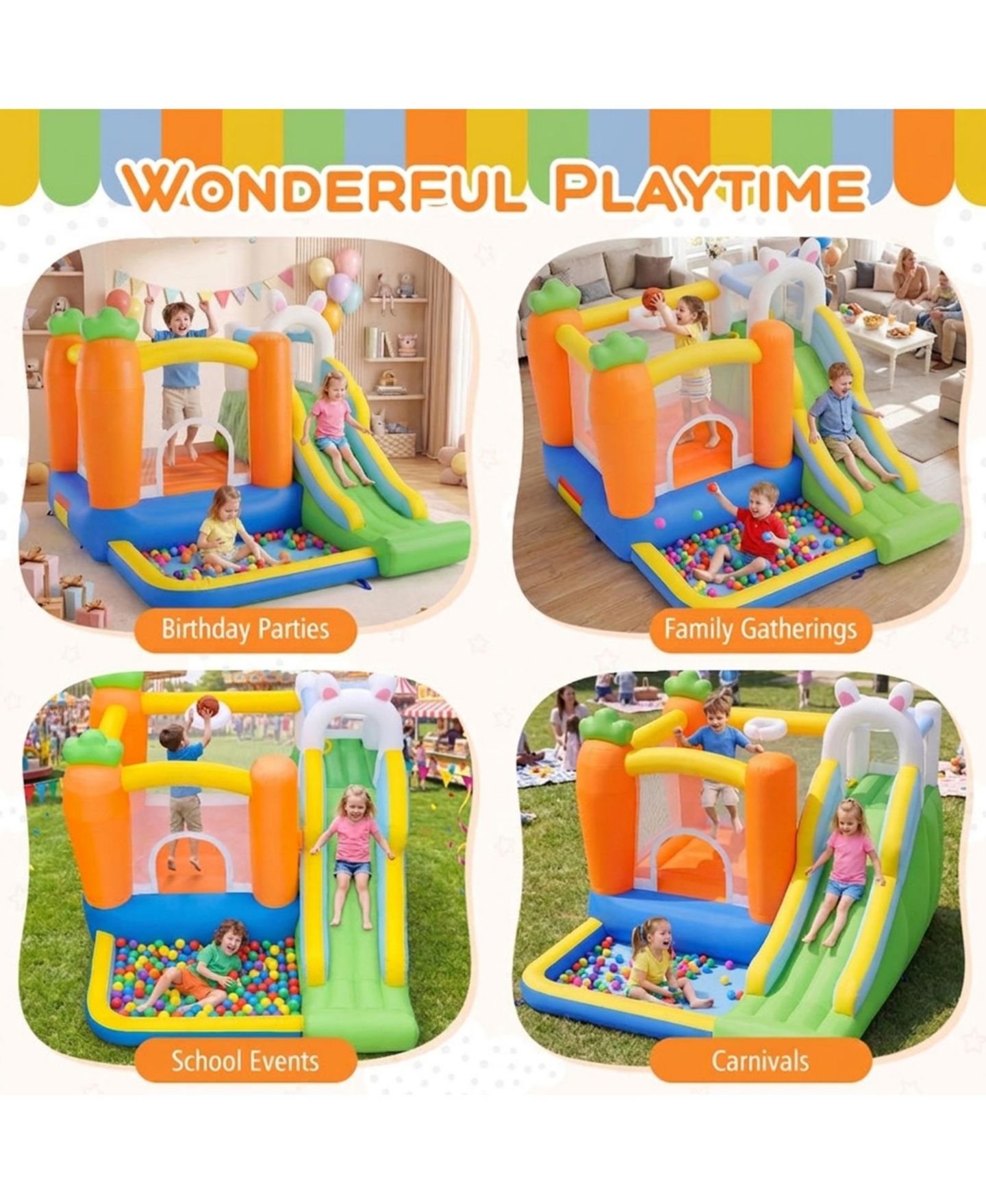 Детская игрушка SUGIFT Kids Bounce House with Climbing Wall, Slide & Ball Pit, 370W Blower, Ages 3-12, цвет: Open Miscellaneous — фото 8