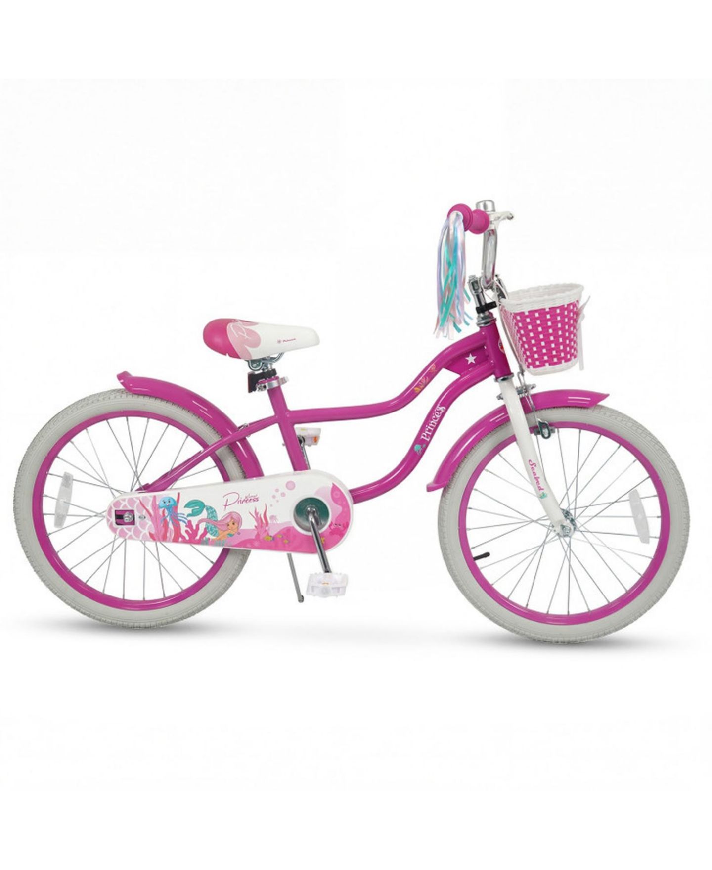 Детский велосипед Sugift Princess of the Sea, 20", с ножным тормозом, от 3 до 8 лет, цвет: Тёмный розовый — фото 9
