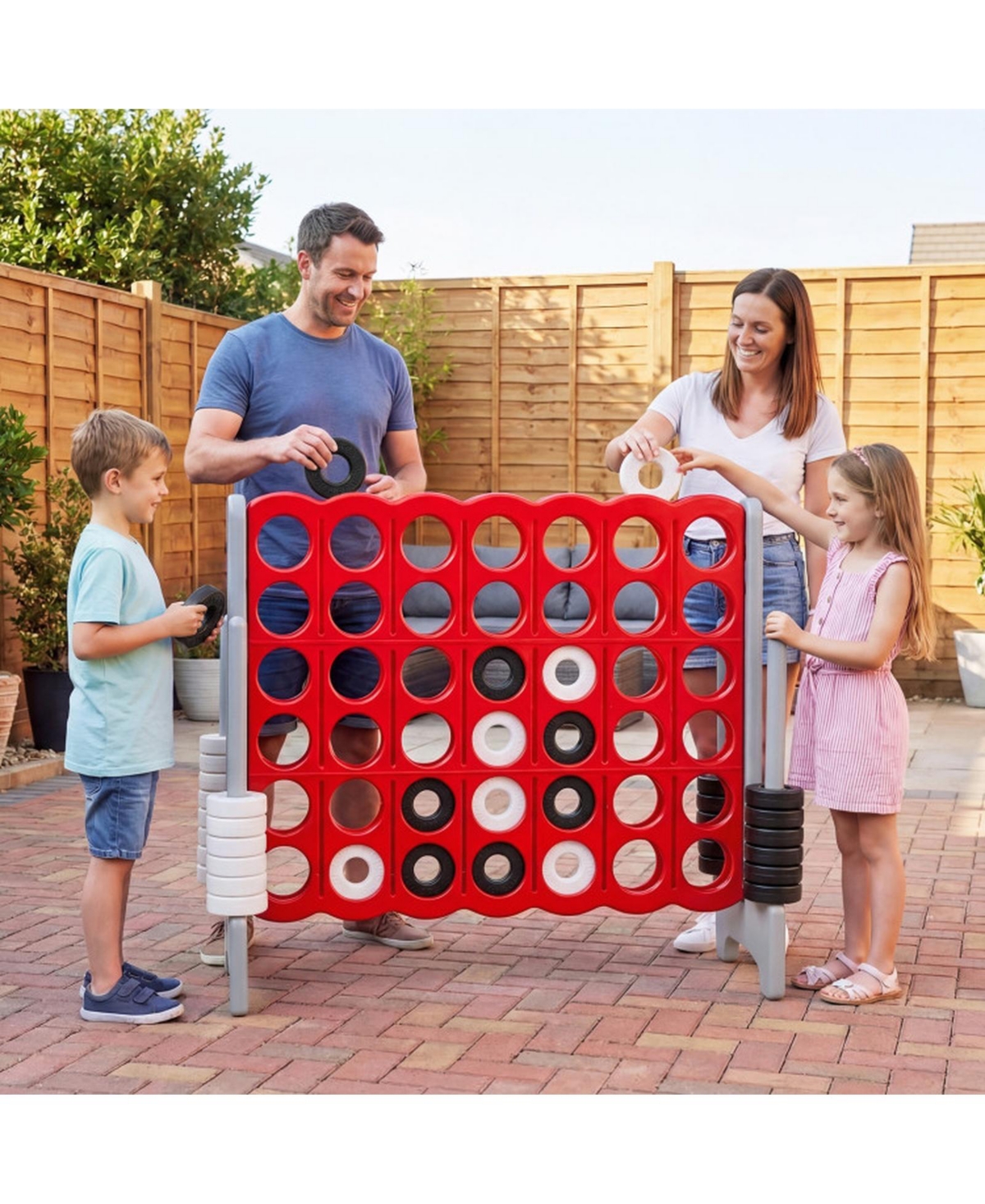 Hongge Jumbo 4-in-a-Row Board Game with Quick Reset, 42 Rings, Ages 5+