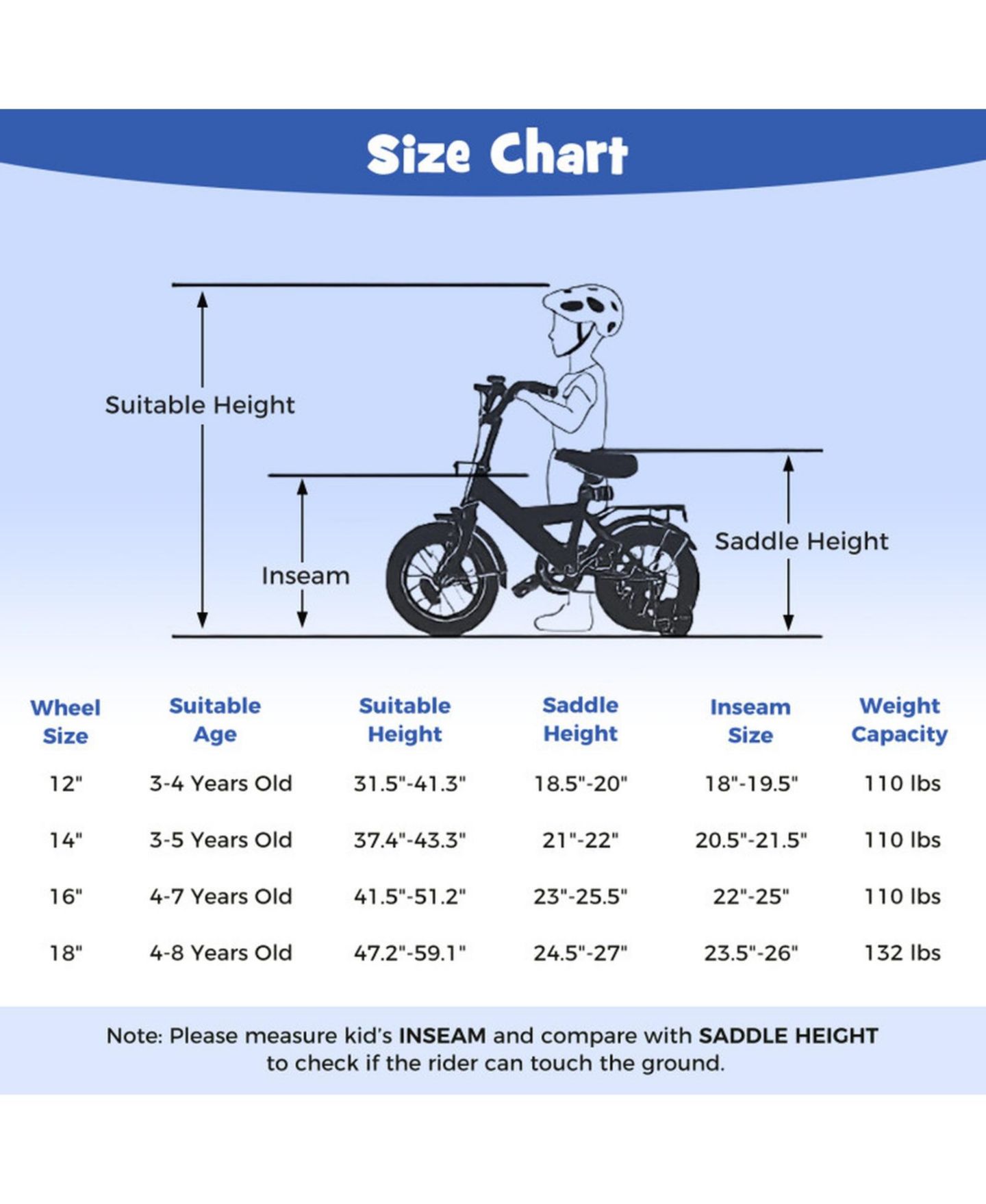 Детская игрушка HONGGE 14-Inch Kids Bike with Removable Training Wheels and Dual Brakes, Ages 3-5, цвет: Тёмно-синий — фото 3