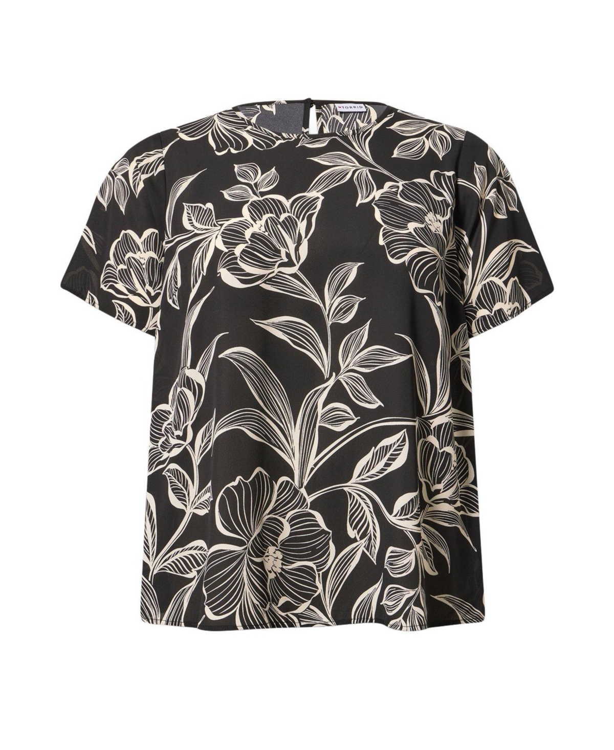 Torrid Plus Abbey Floral-Print Georgette Scoop Neck Blouse
