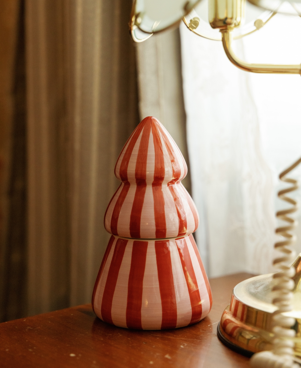Pink Peppermint Holiday Cabana Cande Tree, 4.2"
