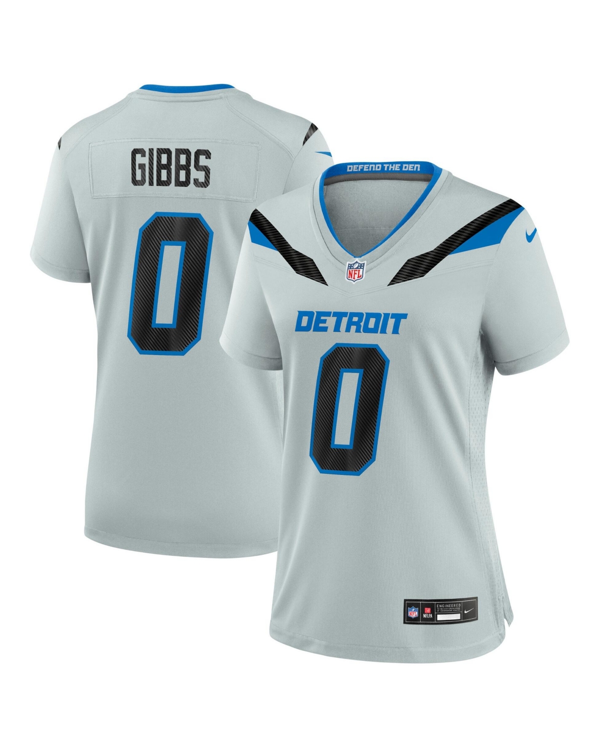Nike Women's Jahmyr Gibbs Silver Detroit Lions 2026 Rivalries Collection Game Jersey