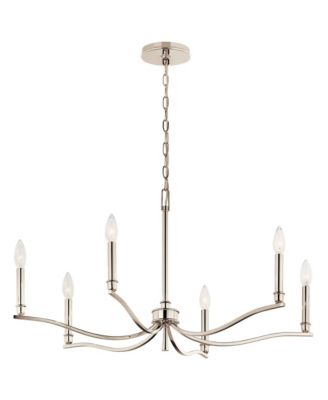 Malene 32" Wide Polished Nickel 6-Light Chandelier