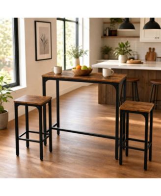 Industrial Bar Table, Metal Narrow Kitchen Dining Table for Small Space