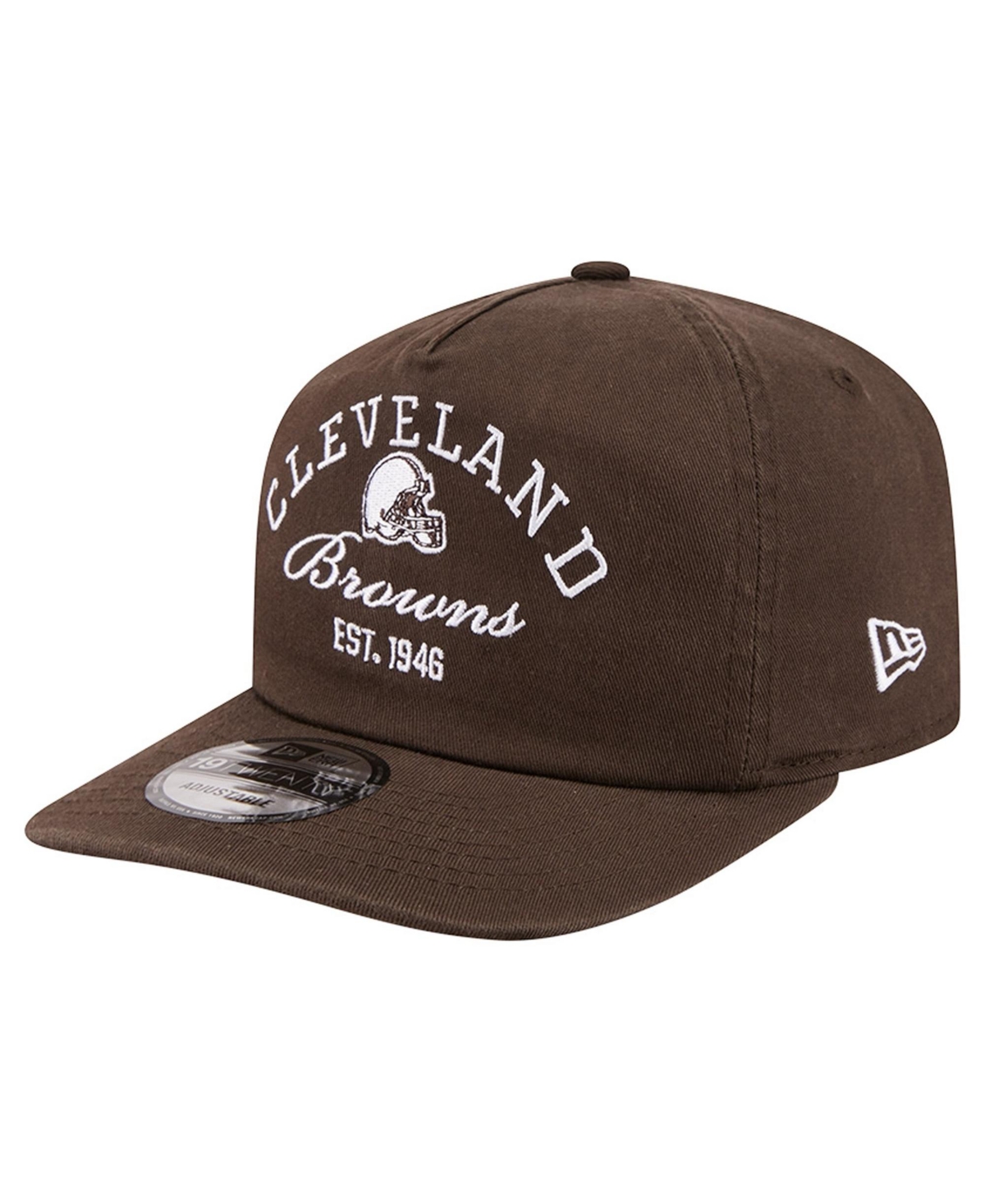 New Era Men's Brown Cleveland Browns Stacked 19TWENTY Adjustable Hat