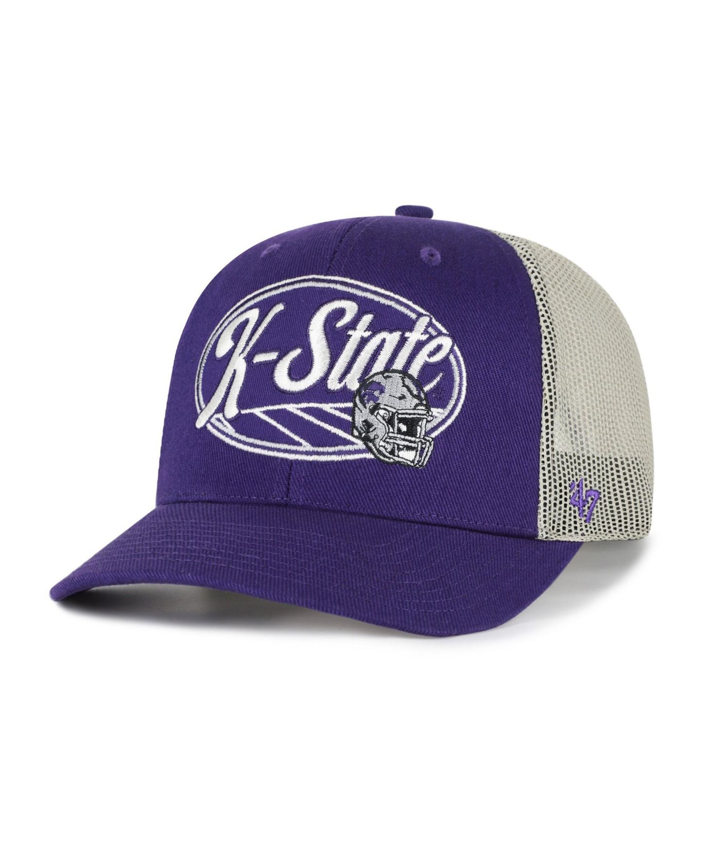 Кепка '47 Brand Purple Kansas State Wildcats Enfield Adjustable Trucker Hat — фото 1