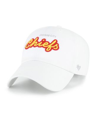 Women's White Kansas City Chiefs Trendy Script Clean Up Adjustable Hat