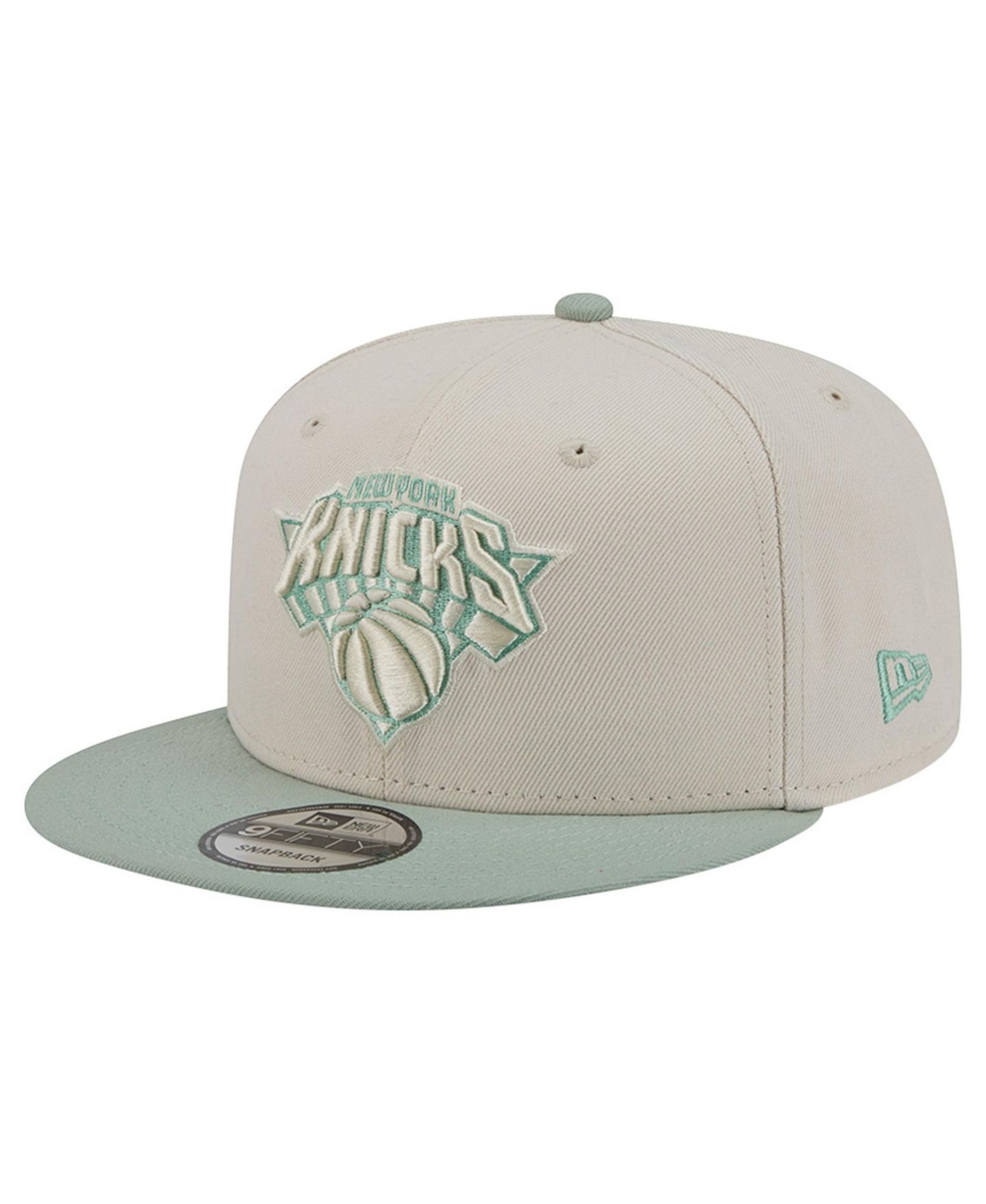 Мужские головные уборы New Era Cream/Light Green New York Knicks Color Pack 9FIFTY Snapback Hat — фото 1