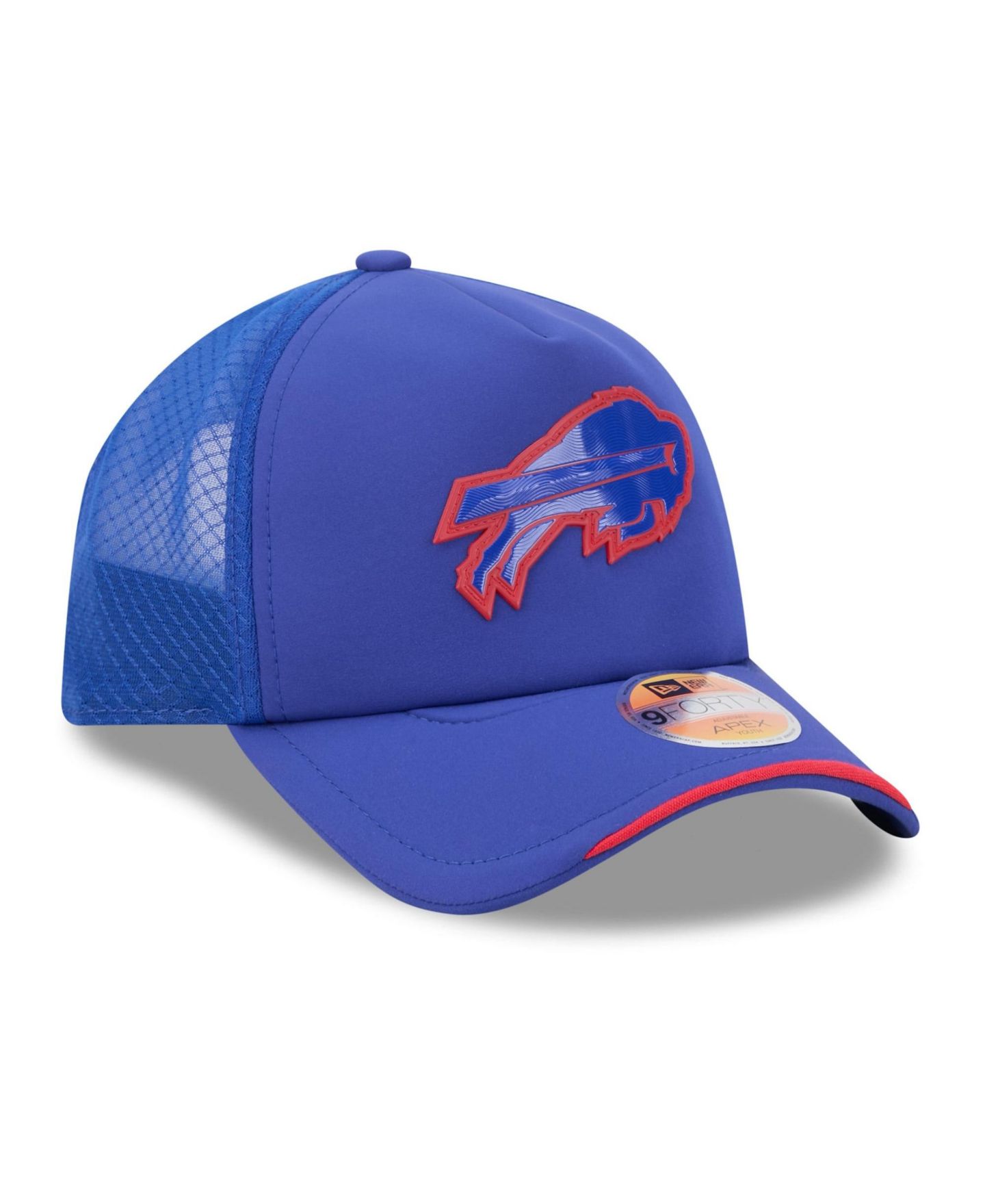 Детская кепка New Era Royal Buffalo Bills 2026 Sideline Apex 9FORTY Adjustable Trucker Hat — фото 2