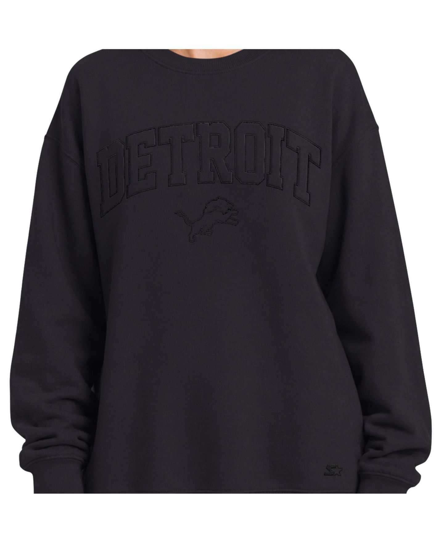 Женская толстовка Starter Black Detroit Lions Athleisure Oversized Fleece — фото 2