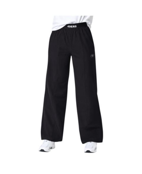 Женские брюки Starter Black San Francisco 49ers Athleisure Wide-Leg