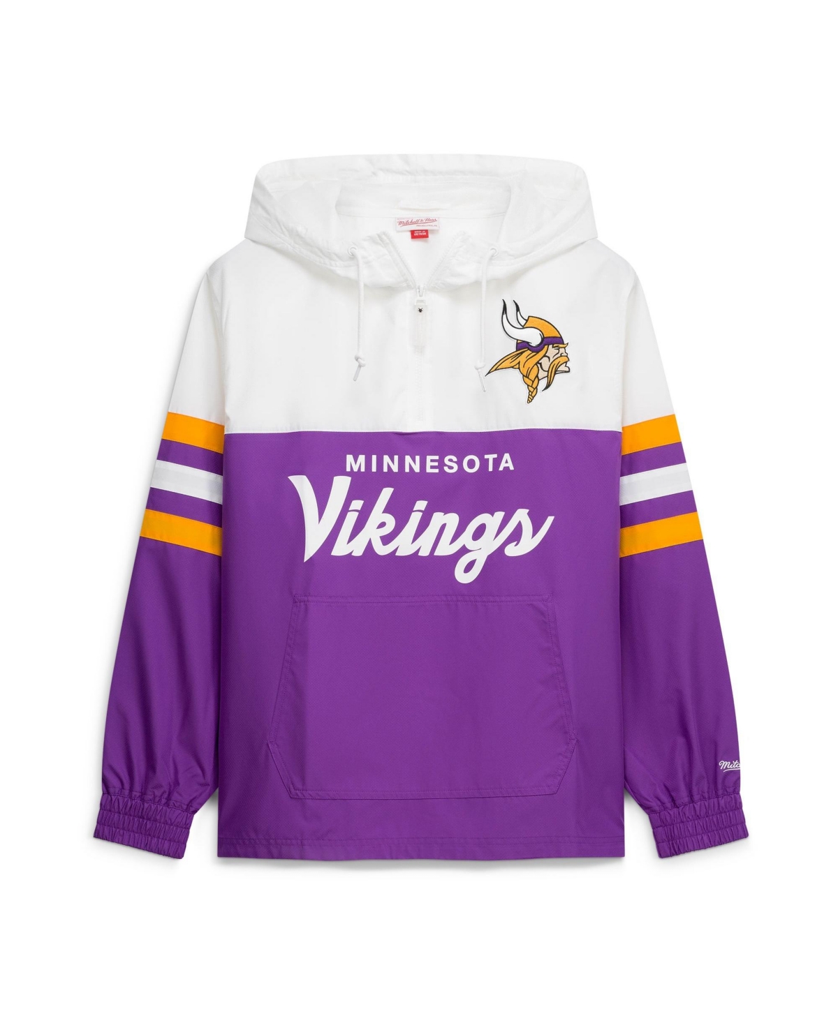 Mitchell & Ness Men's Purple Minnesota Vikings Head Coach Anorak Quarter-Zip Windbreaker Jacket