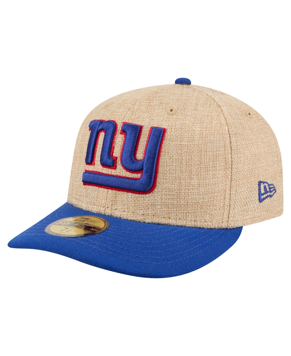 New Era Men's Natural/Royal York Giants Pre-Curved Twine 59FIFTY Fitted Hat