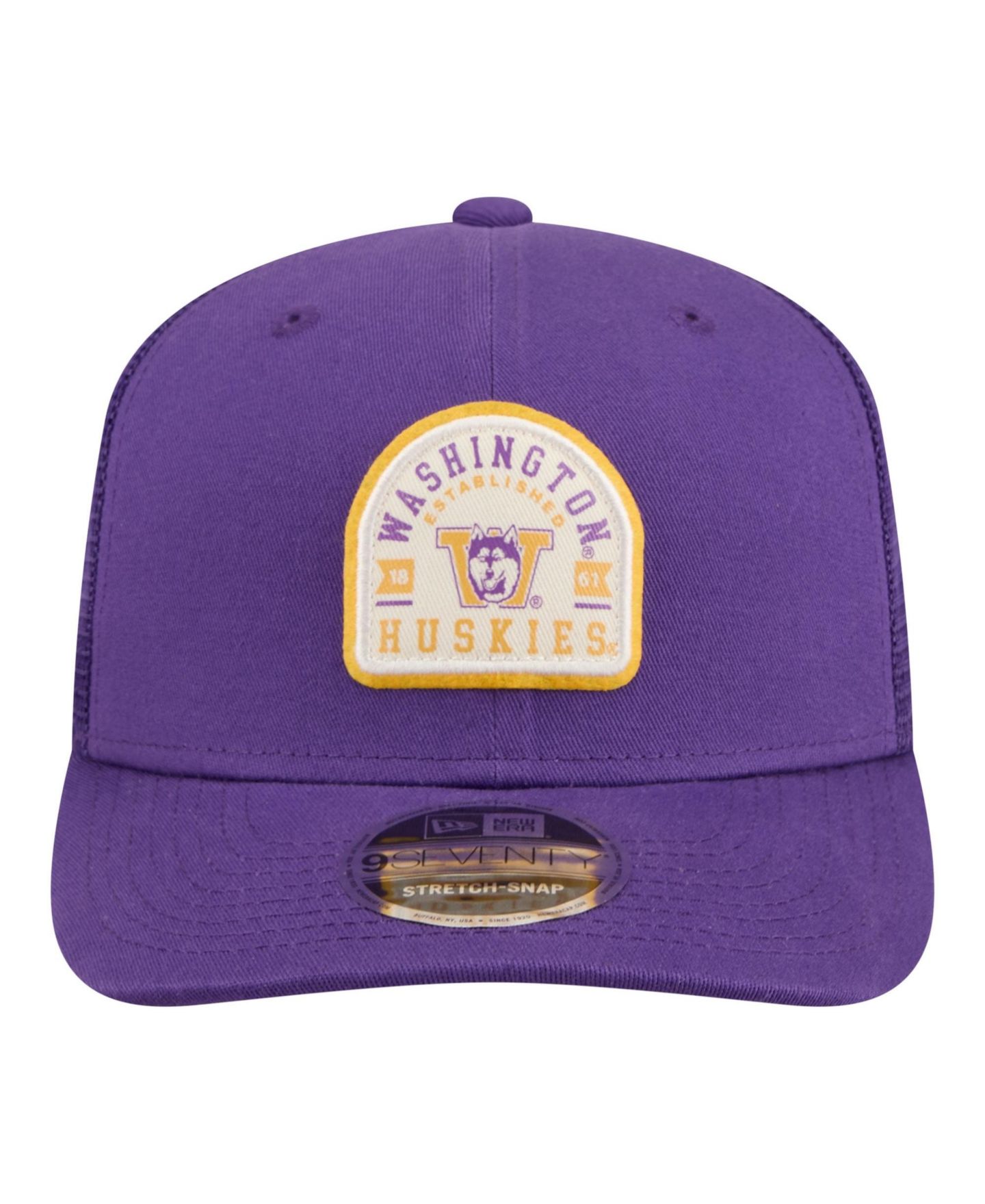 Мужская кепка New Era Purple Washington Huskies Patched 9SEVENTY Trucker Adjustable Hat — фото 3
