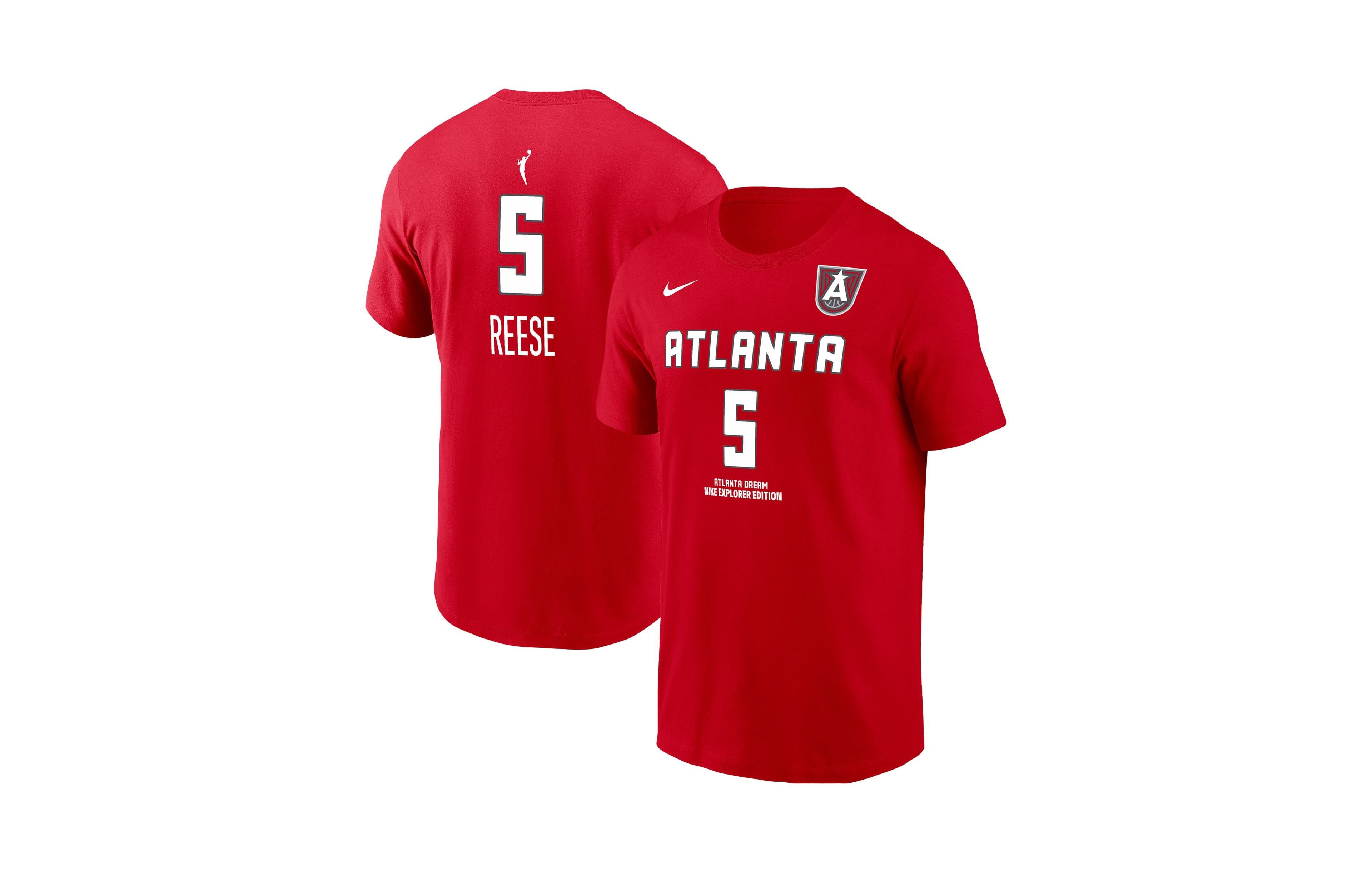 Nike Men's Angel Reese Red Atlanta Dream Explorer Edition Name & Number T-Shirt