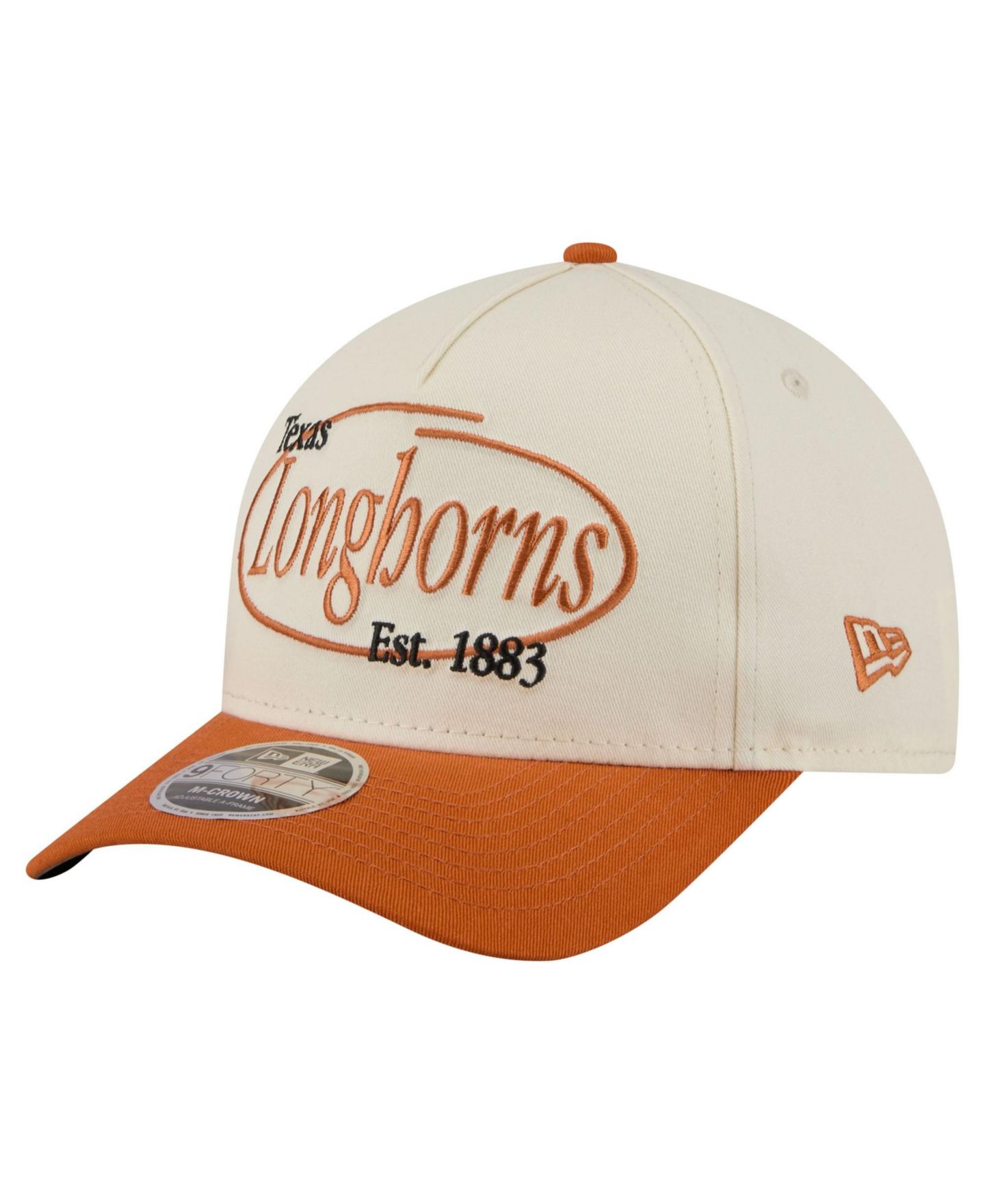 Мужская кепка New Era Natural/Texas Orange Texas Longhorns Prepster 9FORTY M-Crown Adjustable Hat — фото 3