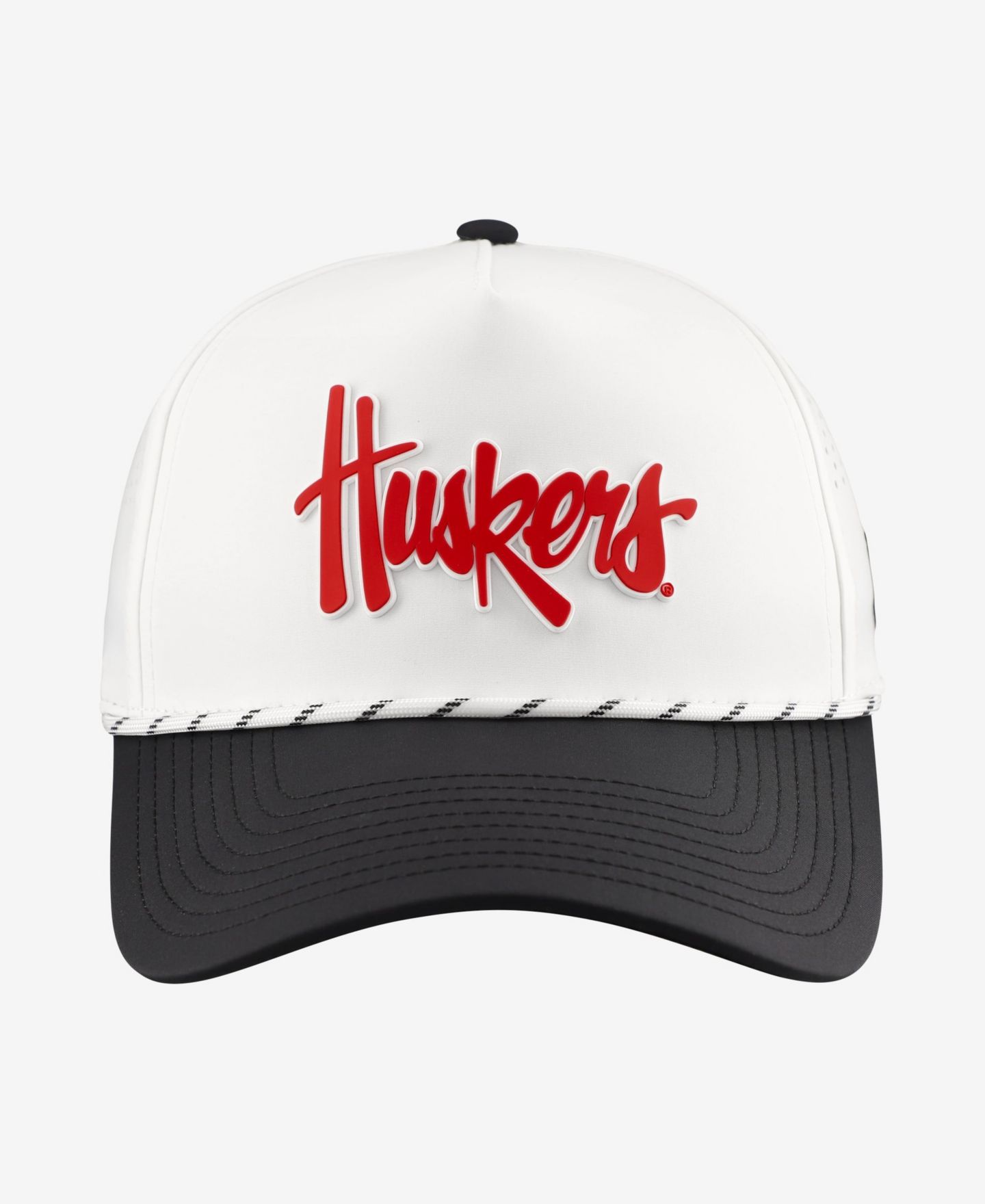 Мужской головной убор Branded Bills White/Black Nebraska Huskers Classic Adjustable Rope Hat — фото 2