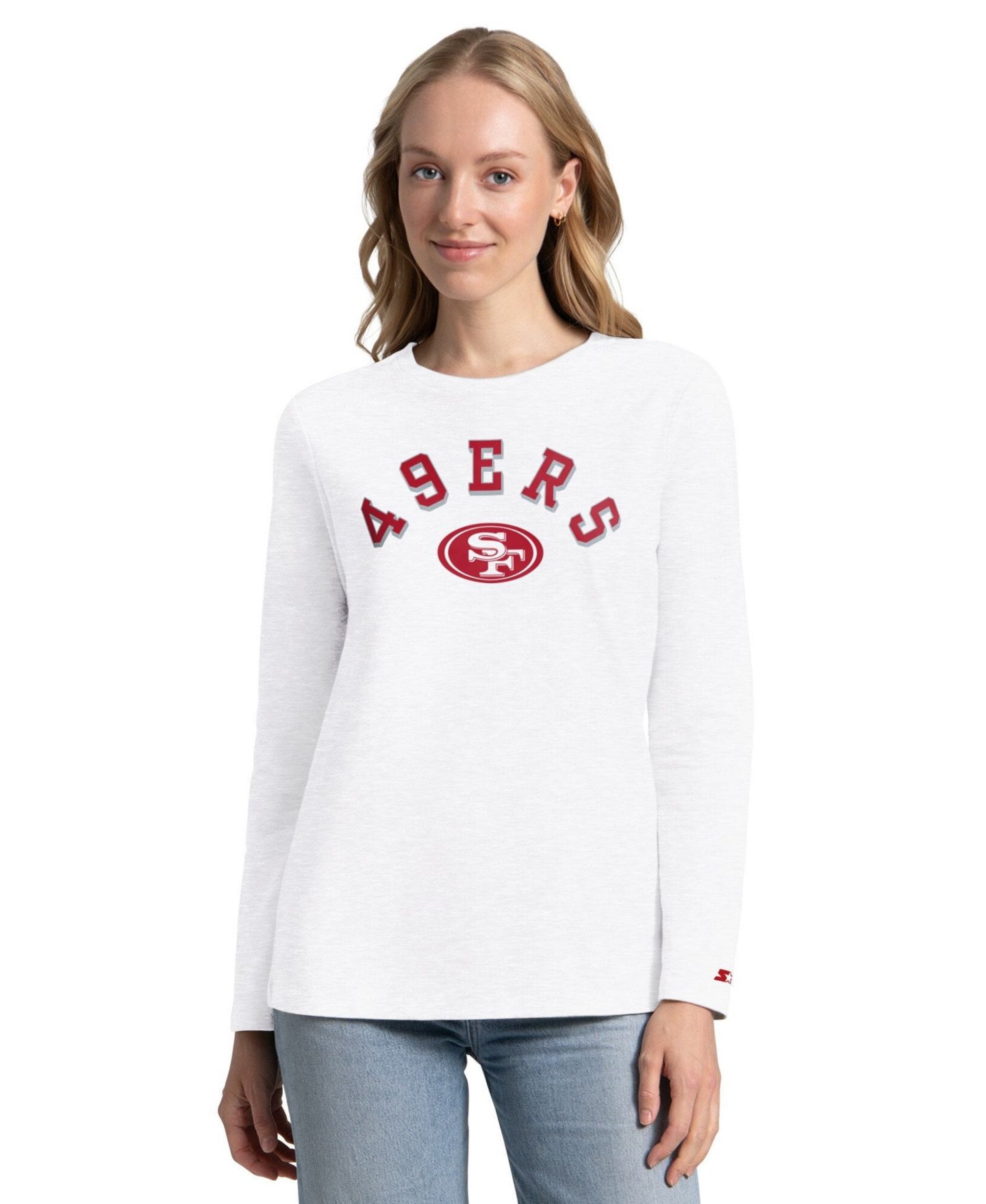 Женские футболки Starter Scarlet/Ash San Francisco 49ers Short Sleeve & Long Sleeve T-Shirt Combo Pack — фото 4