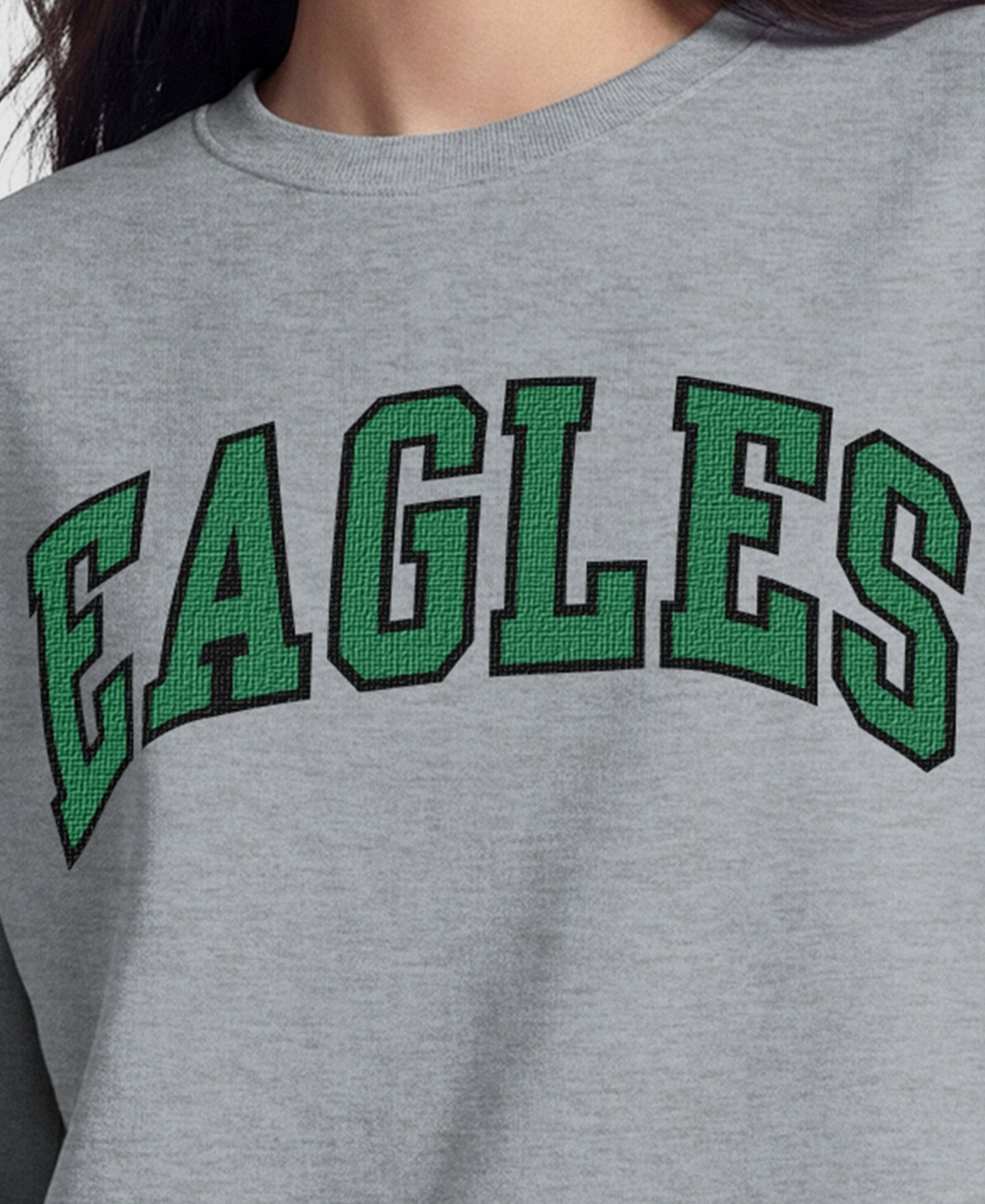 Женская толстовка Champion Philadelphia Eagles Contrast Lined Sweatshirt - Heather Gray — фото 3
