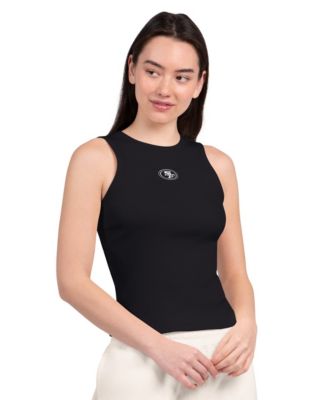 Women's Black San Francisco 49ers Athleisure Cropped Tank Top