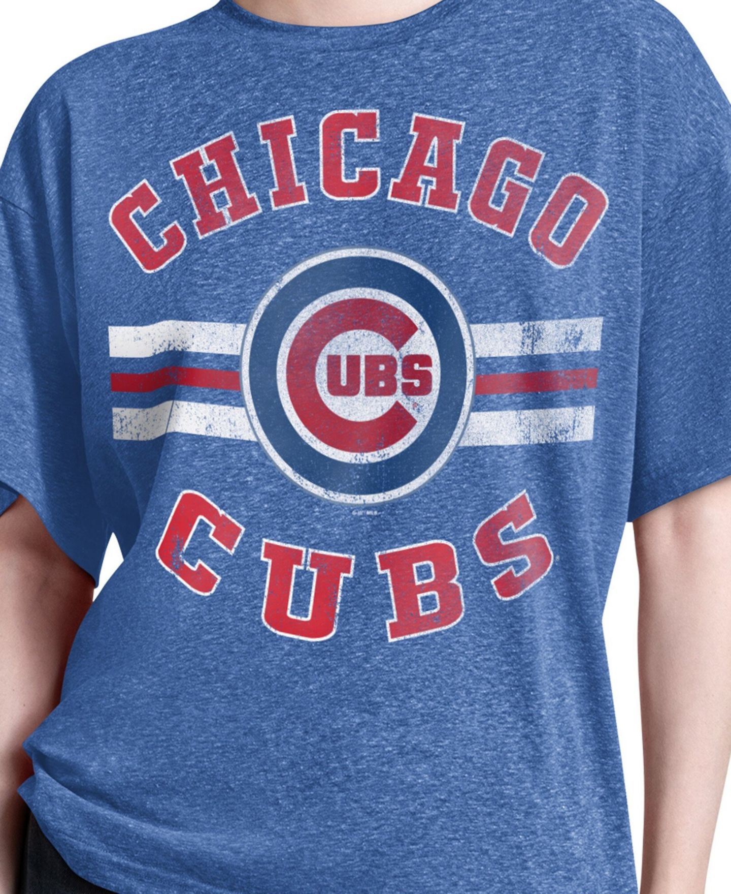 Женская футболка Starter Royal Chicago Cubs Jump Shot Boyfriend Tri-Blend — фото 2