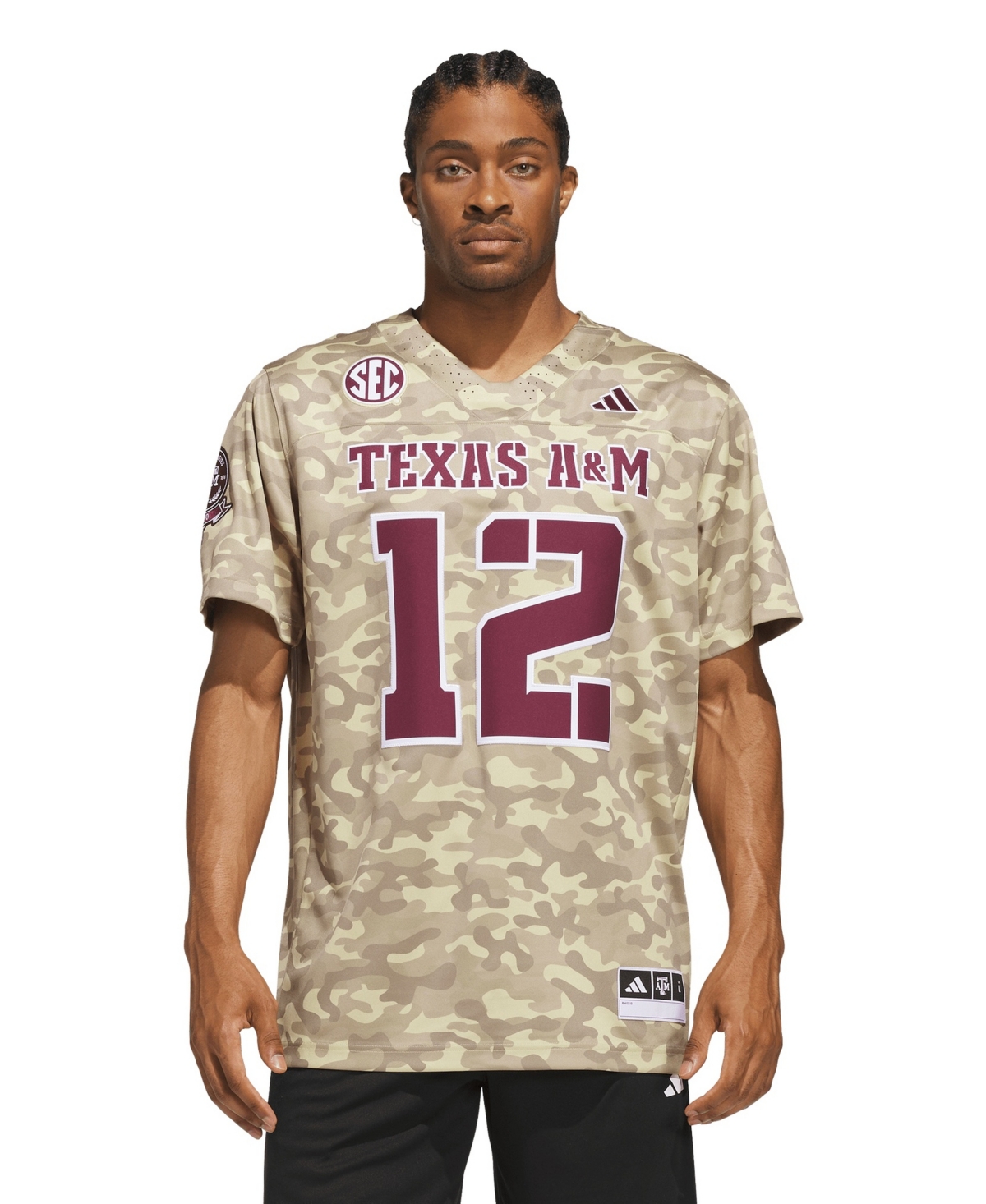 adidas Men's 12 Beige Texas A&M Aggies Honor Support Premier Strategy Jersey