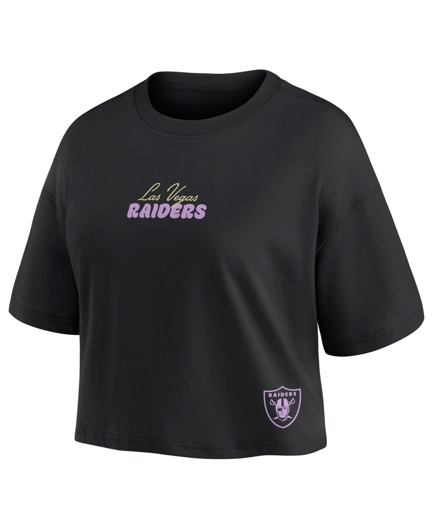 Women's Fernando Mendoza Black Las Vegas Raiders Fashion Cropped T-Shirt