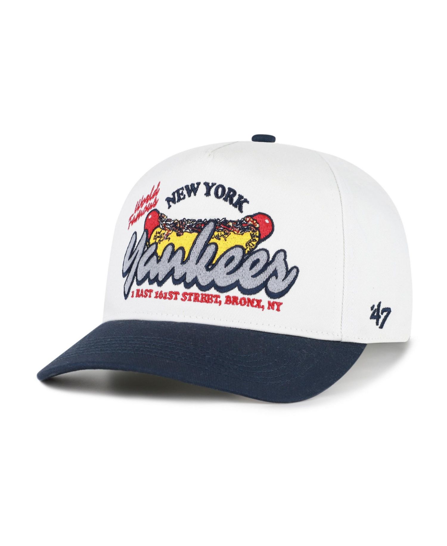 Men's '47 White/Navy New York Yankees Glizzy Collection Hitch Adjustable Hat