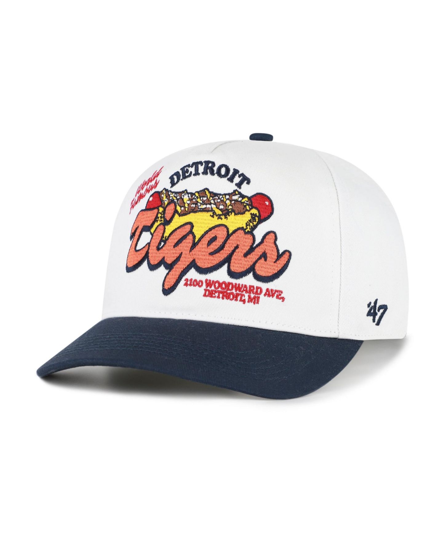 Мужская кепка '47 Brand White/Navy Detroit Tigers Glizzy Collection Hitch Adjustable Hat — фото 2