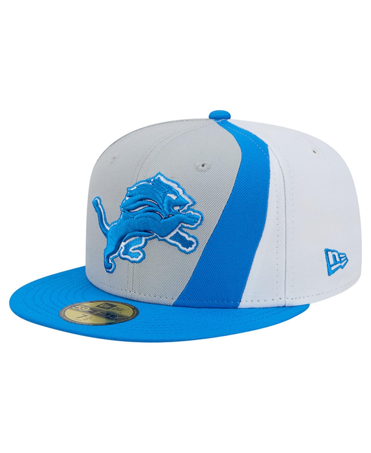 New Era Men's Silver/Blue Detroit Lions Shock 59FIFTY Fitted Hat