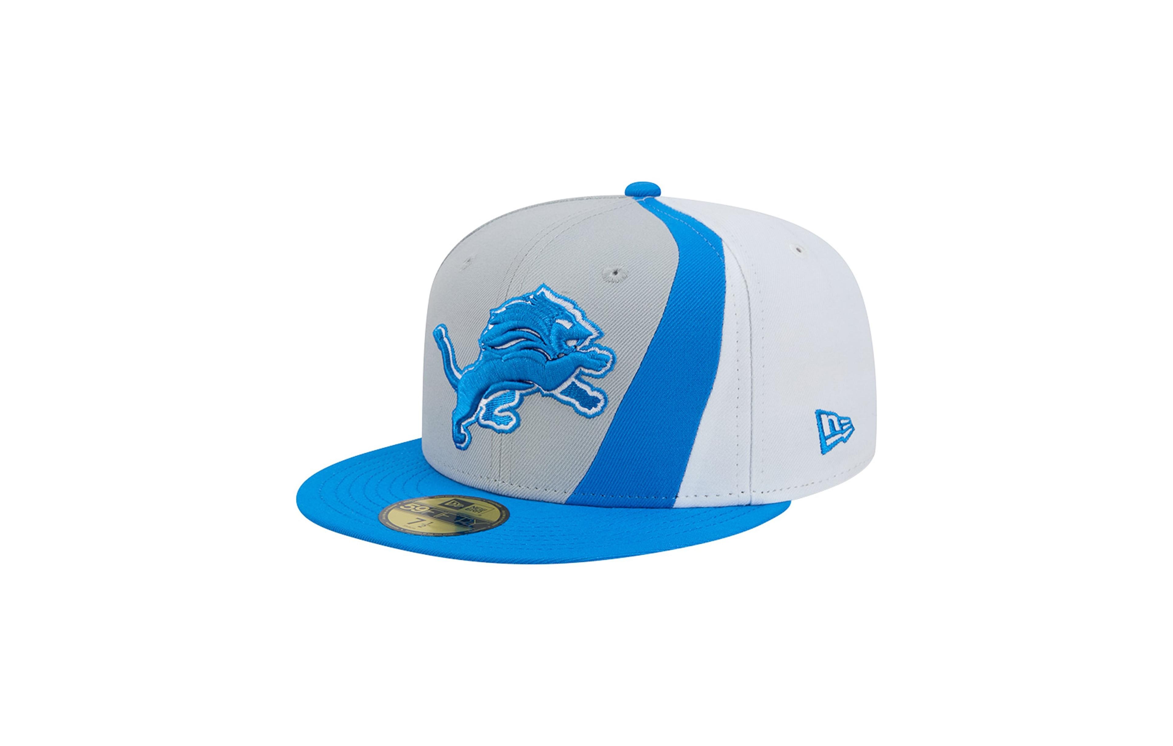 New Era Men's Silver/Blue Detroit Lions Shock 59FIFTY Fitted Hat
