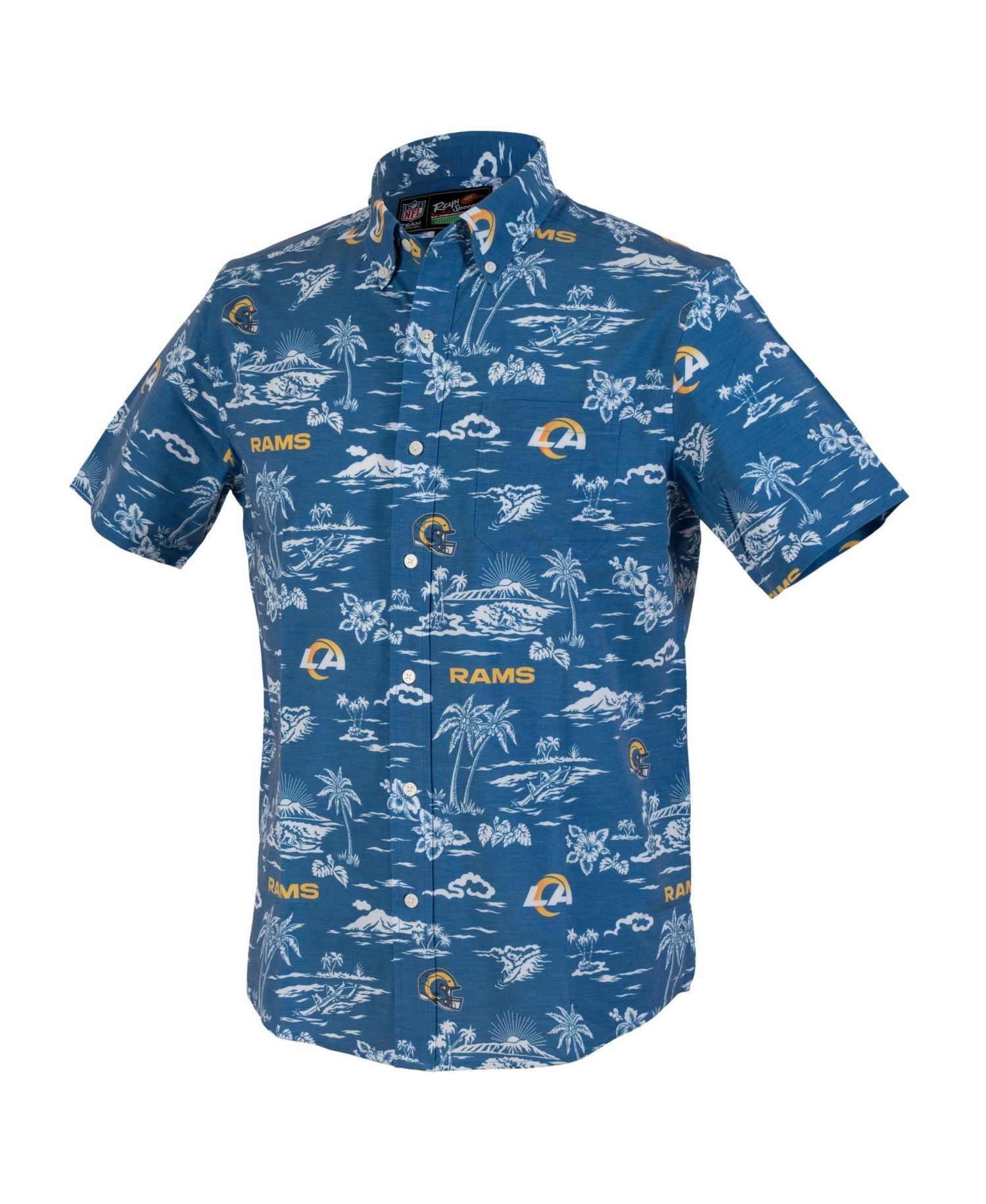 Men's Royal Los Angeles Rams Kekai Performance Button-Down Top