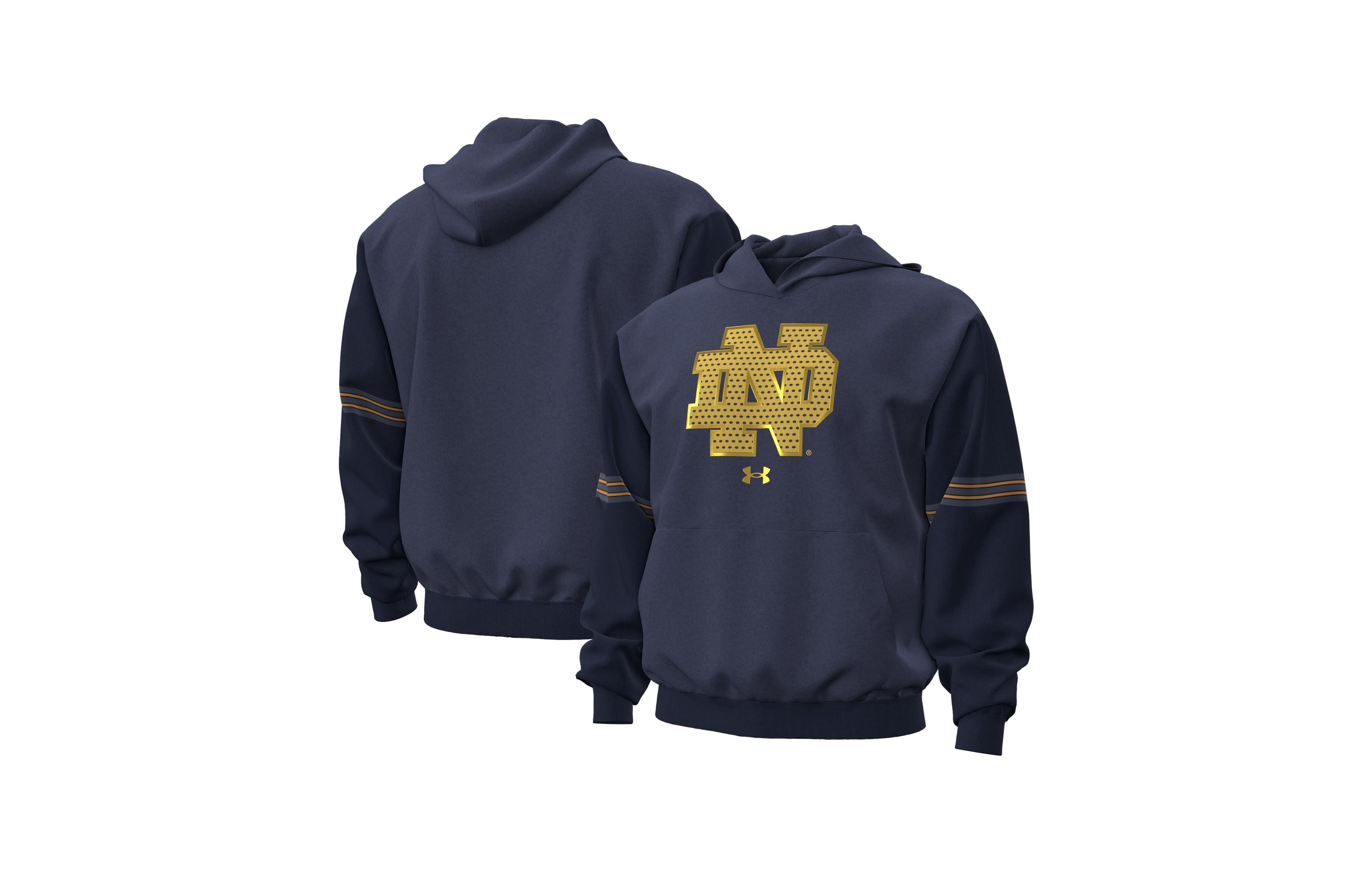 Under Armour Men's Navy Notre Dame Fighting Irish 2026 Shamrock Series Jersey Icon Taped Hoodie
