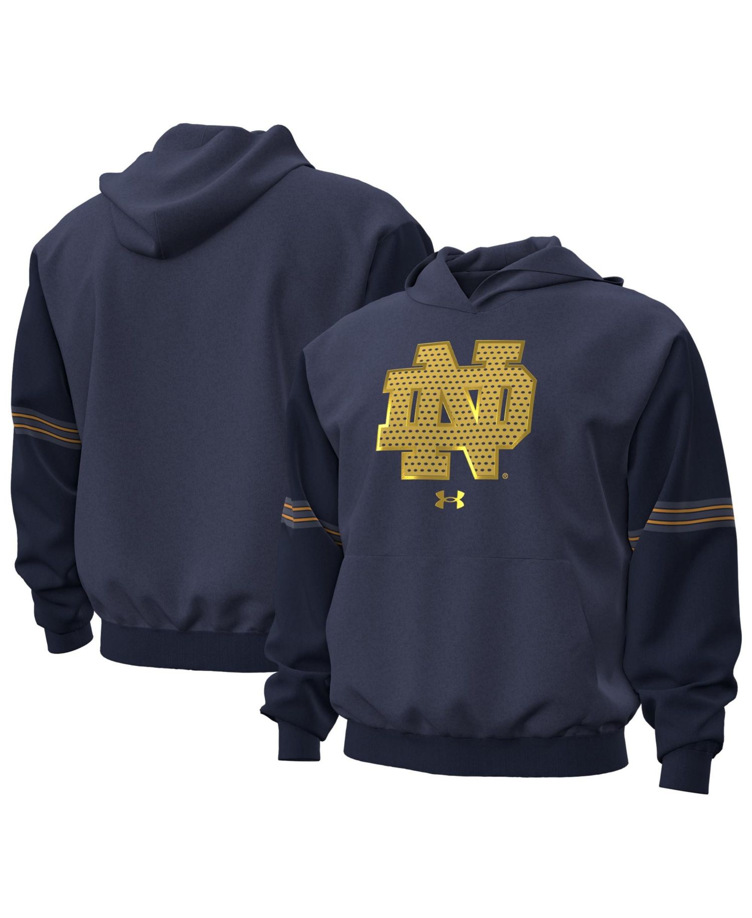 Men's Navy Notre Dame Fighting Irish 2026 Shamrock Series Jersey Icon Taped Hoodie