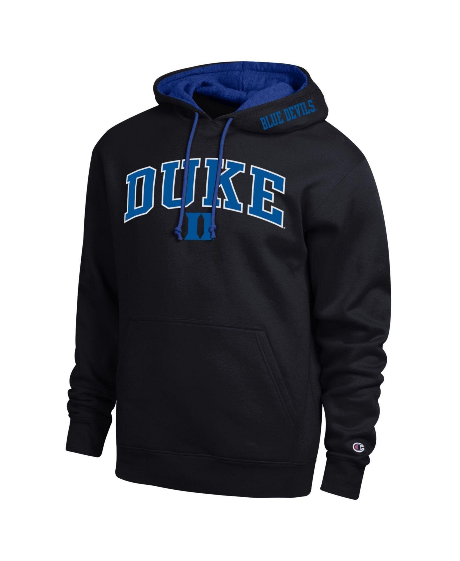 Men's Black Duke Blue Devils Arch Tackle Twill Hoodie