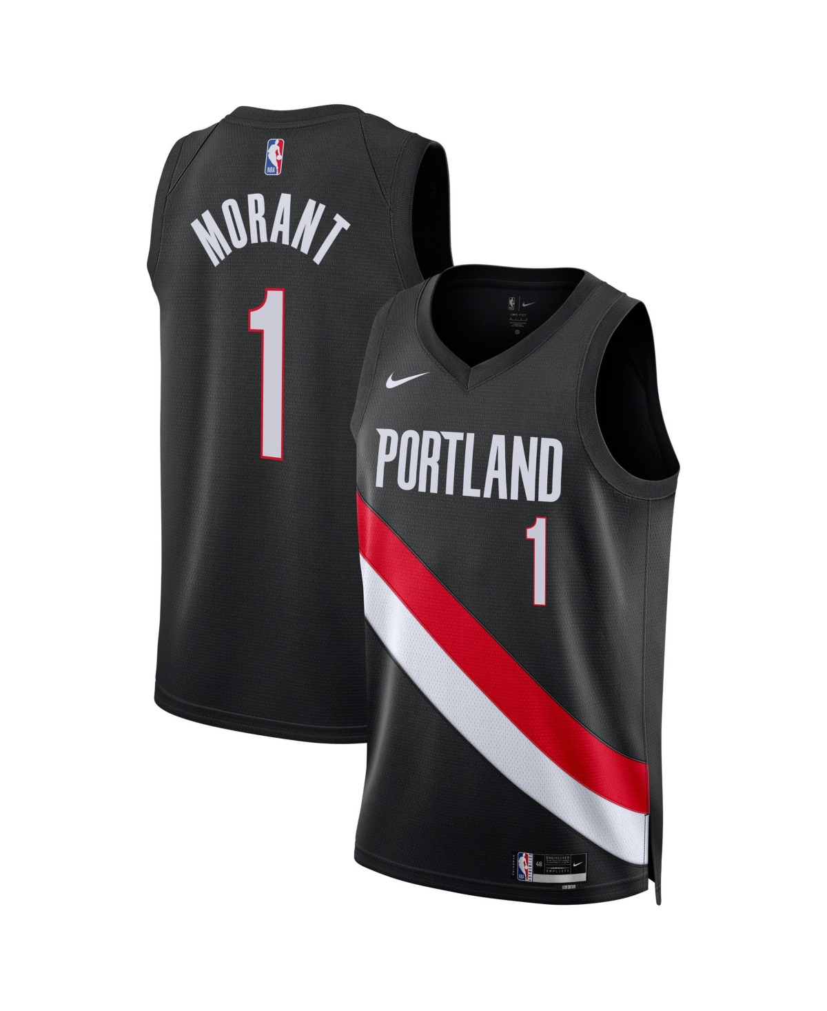 Nike Men's and Women's Ja Morant Black Portland Trail Blazers Swingman Jersey - Icon Edition