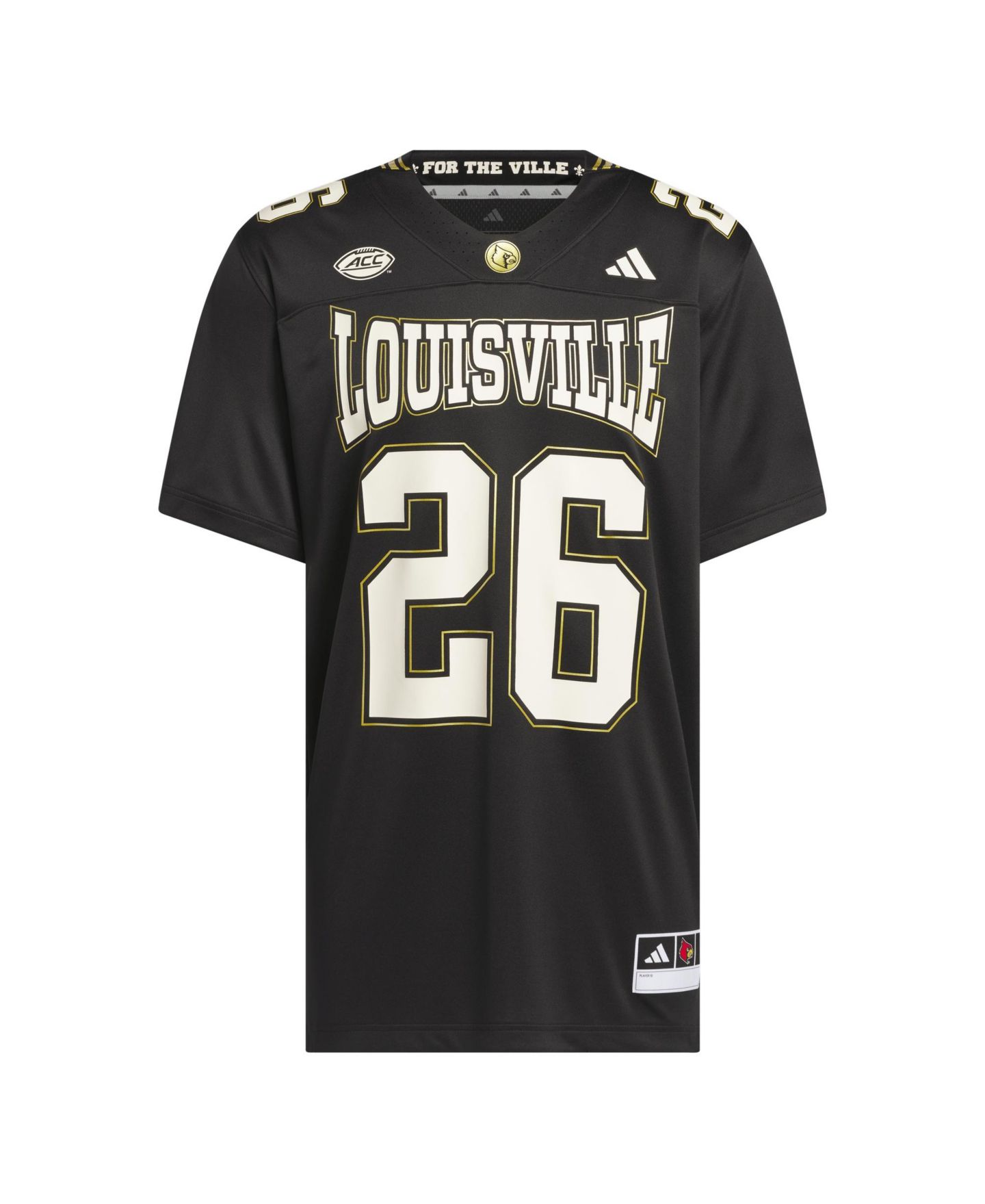 Мужской топ adidas #26 Black Louisville Cardinals For the Ville Premier Strategy Jersey — фото 6