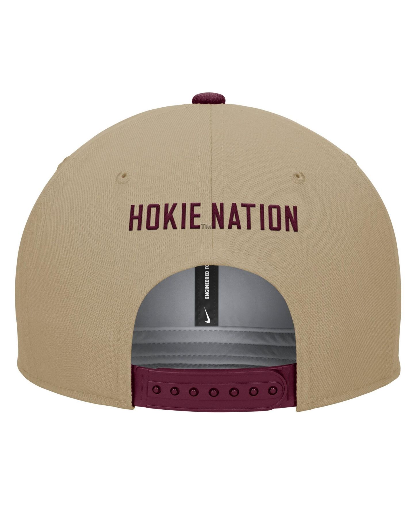 Мужская кепка Nike Beige/Maroon Virginia Tech Hokies Pro Dri-FIT Snapback Hat — фото 3