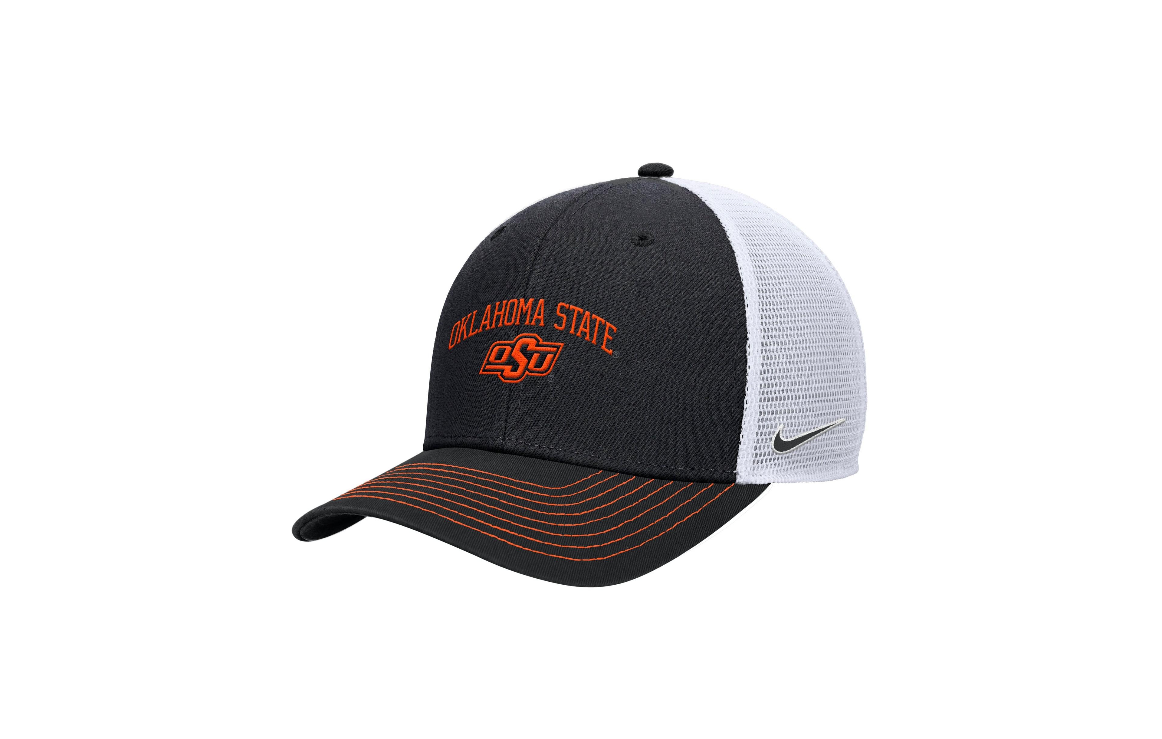 Nike Men's Black Oklahoma State Cowboys Rise Adjustable Trucker Hat