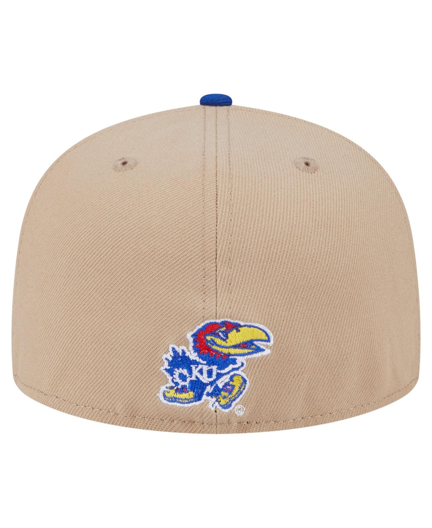 Мужская кепка New Era Khaki Kansas Jayhawks Two-Tone 59FIFTY Fitted Hat — фото 5