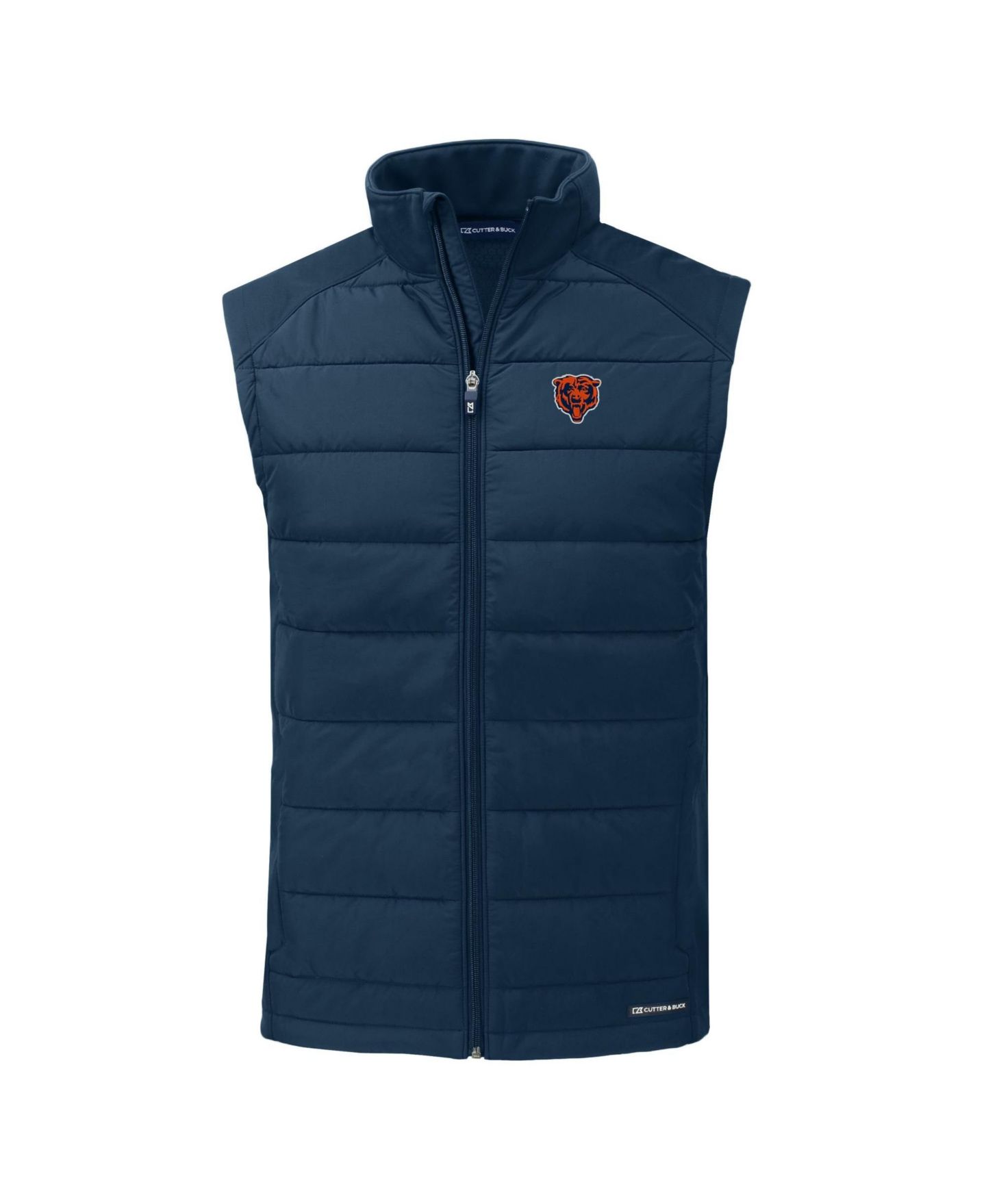Мужской жилет Cutter & Buck Navy Chicago Bears Throwback Evoke Hybrid Eco Softshell Recycled Full-Zip Vest — фото 2