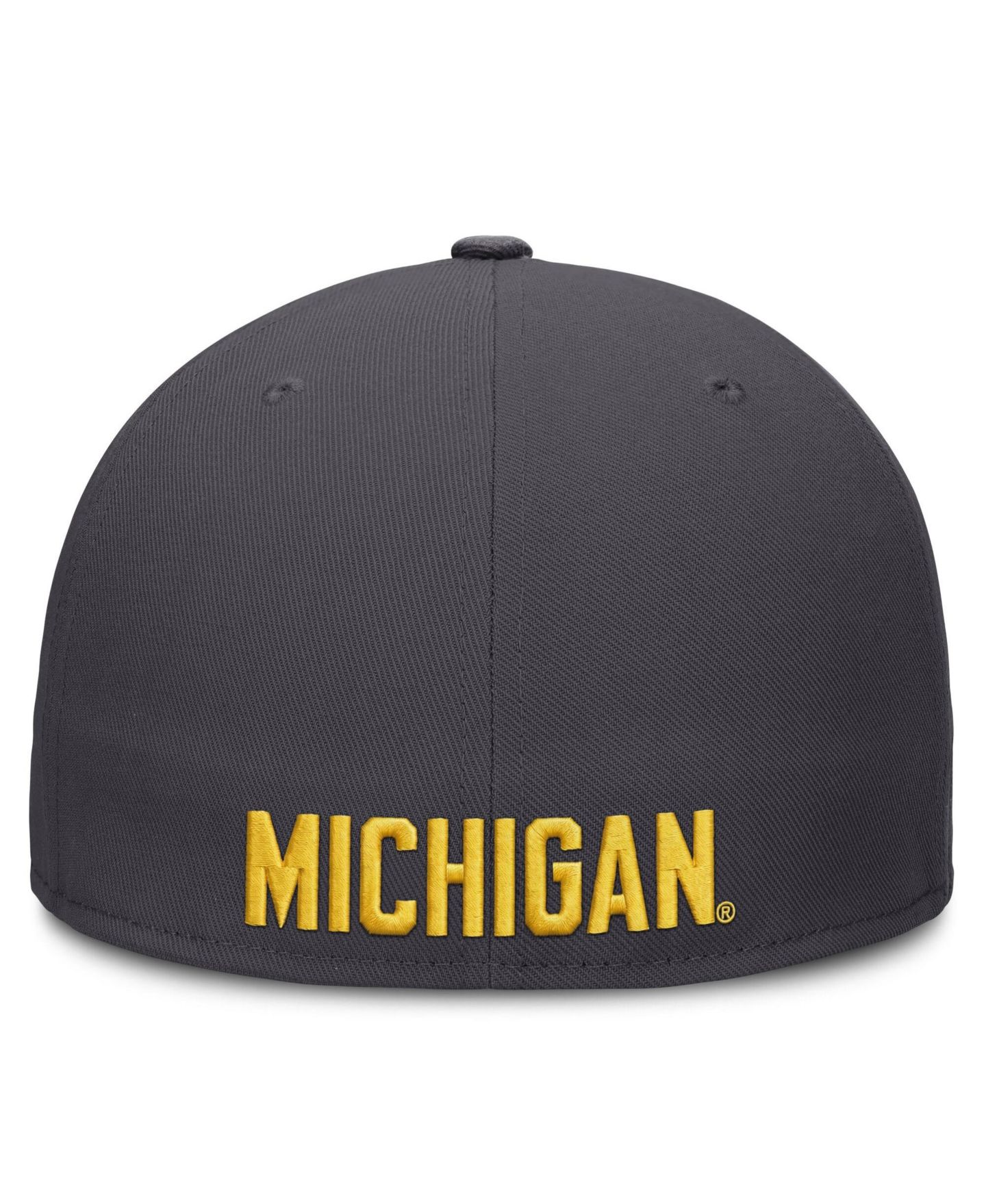 Мужская кепка Jordan Nike Anthracite Michigan Wolverines Pro Dri-FIT Fitted Hat — фото 7