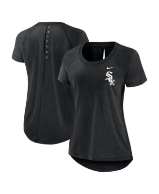 Nike - Women's Black Chicago White Sox Summer Breeze Back Slit Raglan T-Shirt Black