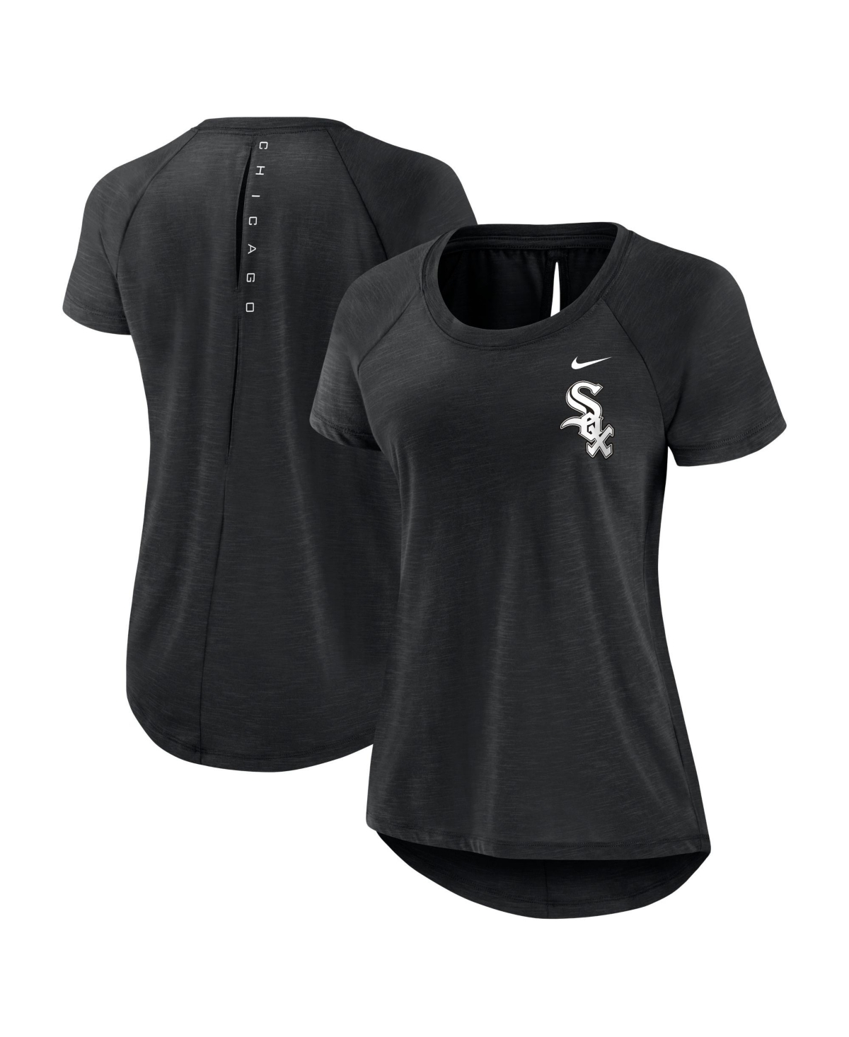 Nike Women's Black Chicago White Sox Summer Breeze Back Slit Raglan T-Shirt