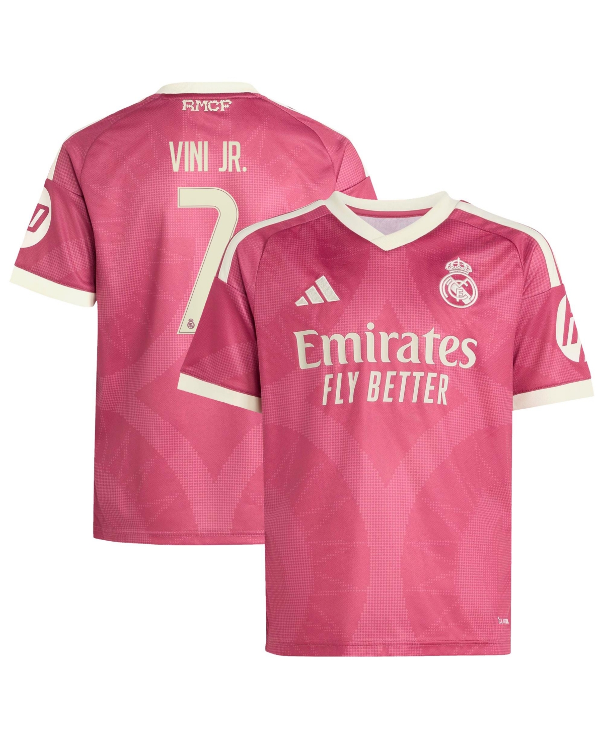 adidas Big Boys and Girls Vini Jr. Pink Real Madrid 2026/27 Third Replica Jersey