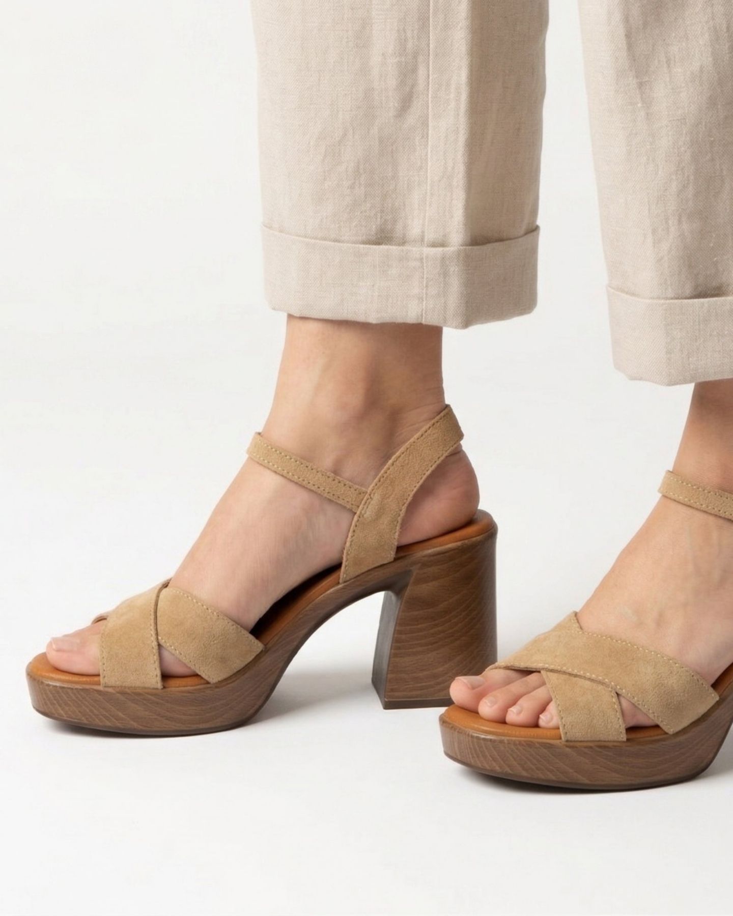 Женские сандалии Menina Step Lena Heeled, цвет: Светлый песочный — фото 5
